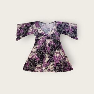 Vintage Y2k early 2000s Body Central purple floral flowy babydoll shirt